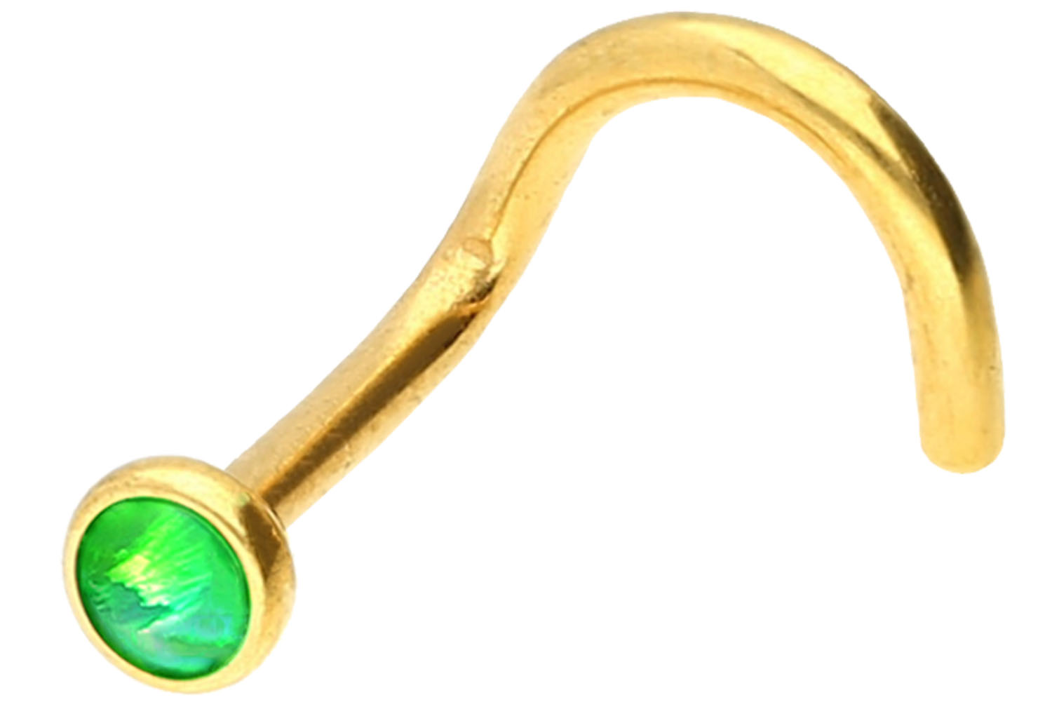 Chirurgenstahl Nasenstecker Nasenpiercing Spirale DISC + SYNTHETISCHER OPAL ++SALE++